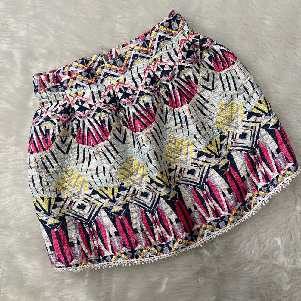 Molly Bracken  Skirt Womens Size S A Line Mini Ultimate Colors Silver Woven